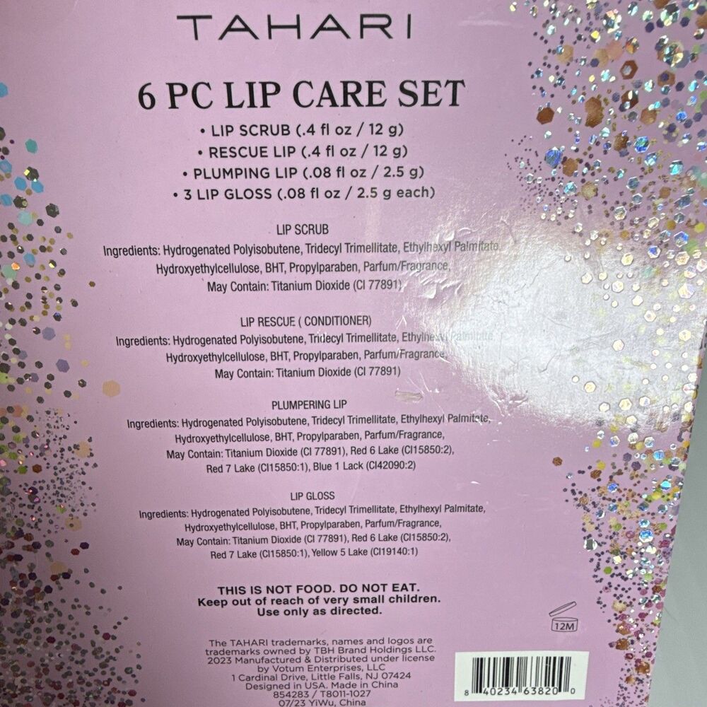 Tahari 6-Pc Lip Care Set w/Lip Scrub, Lip Plumper & 3 Glosses 1.12oz - Picture 5 of 9
